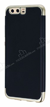 Eiroo Matte Fit Huawei P10 Plus Gold Kenarl Siyah Silikon Klf