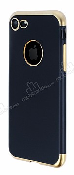 Eiroo Matte Fit iPhone 7 Gold Kenarl Siyah Silikon Klf