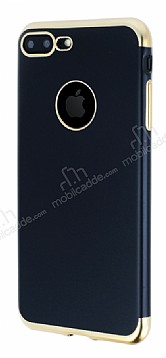 Eiroo Matte Fit iPhone 7 Plus Gold Kenarl Siyah Silikon Klf