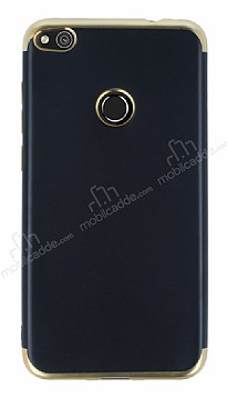 Eiroo Matte Fit Huawei P9 Lite 2017 Gold Kenarl Siyah Silikon Klf