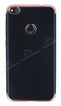 Eiroo Matte Fit Huawei P9 Lite 2017 Rose Gold Kenarl Siyah Silikon Klf