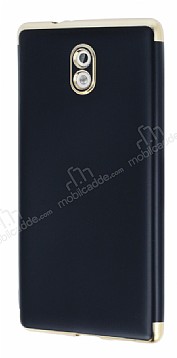 Eiroo Matte Fit Nokia 3 Gold Kenarl Siyah Silikon Klf