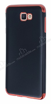 Eiroo Matte Fit Samsung Galaxy J7 Prime / J7 Prime 2 Krmz Kenarl Siyah Silikon Klf