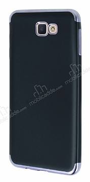 Eiroo Matte Fit Samsung Galaxy J7 Prime / J7 Prime 2 Dark Silver Kenarl Siyah Silikon Klf