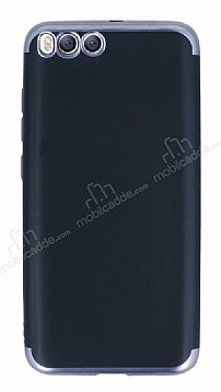 Eiroo Matte Fit Xiaomi Mi 6 Dark Silver Kenarl Siyah Silikon Klf