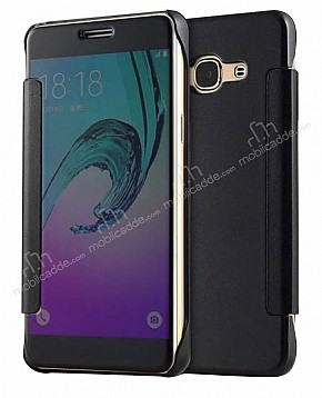 Eiroo Mirror Cover Samsung Galaxy J5 Aynal Kapakl Siyah Klf