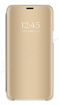 Eiroo Mirror Cover Samsung Galaxy J7 / Galaxy J7 Core Aynal Kapakl Gold Klf