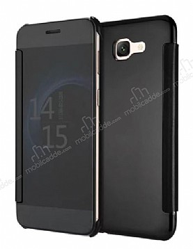 Eiroo Mirror Cover Samsung Galaxy J7 Max Aynal Kapakl Siyah Klf