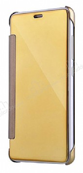 Eiroo Mirror Cover Samsung Galaxy Note 5 Aynal Kapakl Gold Klf