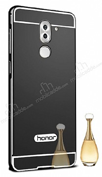 Eiroo Mirror Huawei GR5 2017 Metal Kenarl Aynal Siyah Rubber Klf