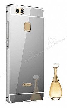 Eiroo Mirror Huawei P10 Lite Metal Kenarl Aynal Silver Rubber Klf