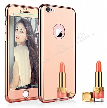 Eiroo Mirror Protect Fit iPhone SE / 5 / 5S Aynal 360 Derece Koruma Rose Gold Klf