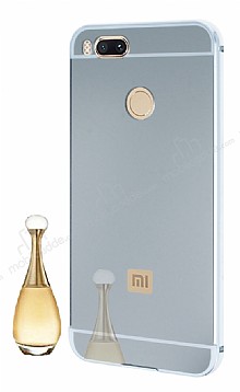 Eiroo Mirror Xiaomi Mi 5X / Mi A1 Metal Kenarl Aynal Silver Klf