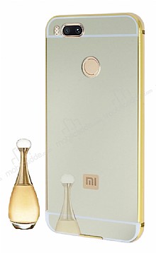 Eiroo Mirror Xiaomi Mi 5X / Mi A1 Metal Kenarl Aynal Gold Klf