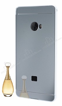 Eiroo Mirror Xiaomi Mi Note 2 Metal Kenarl Aynal Silver Rubber Klf
