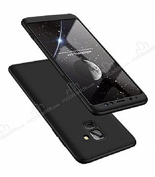 Zore GKK Ays Samsung Galaxy A8 2018 360 Derece Koruma Siyah Rubber Klf
