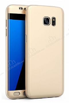 Eiroo Protect Fit Samsung Galaxy C9 Pro 360 Derece Koruma Gold Rubber Klf