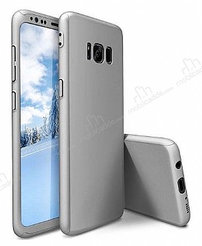 Eiroo Protect Fit Samsung Galaxy S8 360 Derece Koruma Silver Rubber Klf