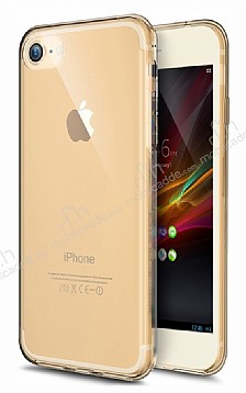 Eiroo Protection iPhone 7 / 8 360 Derece Koruma effaf Gold Silikon Klf