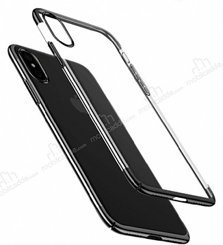 Eiroo Radiant iPhone X / XS Siyah Kenarl effaf Rubber Klf