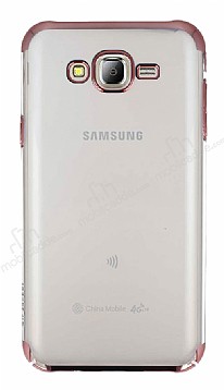 Eiroo Radiant Samsung Galaxy J7 Rose Gold Kenarl effaf Rubber Klf