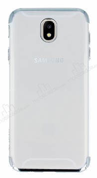 Eiroo Radiant Samsung Galaxy J7 Pro 2017 Silver Kenarl effaf Rubber Klf