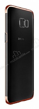 Eiroo Radiant Samsung Galaxy S7 Edge Rose Gold Kenarl effaf Rubber Klf