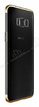 Eiroo Radiant Samsung Galaxy S8 Plus Gold Kenarl effaf Rubber Klf