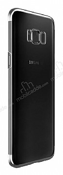 Eiroo Radiant Samsung Galaxy S8 Plus Silver Kenarl effaf Rubber Klf