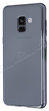 Eiroo Reflection Samsung Galaxy A8 Plus 2018 Tam Kenar Koruma Siyah Rubber Klf