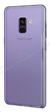 Eiroo Reflection Samsung Galaxy A8 Plus 2018 Tam Kenar Koruma Mor Rubber Klf
