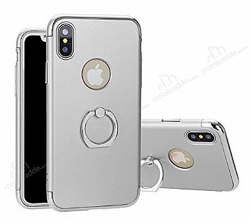 Eiroo Ring Fit iPhone X / XS Selfie Yzkl Silver Rubber Klf