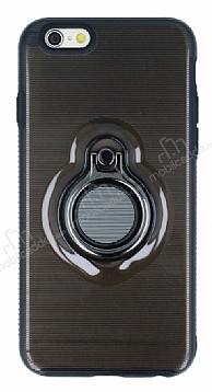 Eiroo Ring Flug iPhone 6 Plus / 6S Plus Selfie Yzkl Siyah Rubber Klf