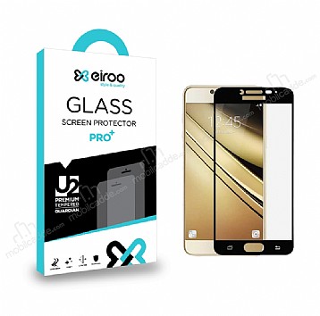 Eiroo Samsung Galaxy J7 Pro 2017 Tempered Glass Full Siyah Cam Ekran Koruyucu