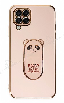 Eiroo Samsung Galaxy M32 Baby Panda Standl Pembe Silikon Klf
