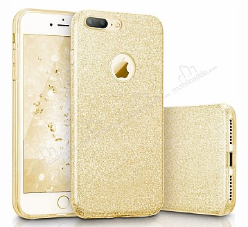 Eiroo Silvery iPhone 7 Plus Simli Gold Silikon Klf