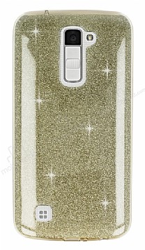 Eiroo Silvery LG K10 Simli Gold Silikon Klf