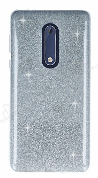Eiroo Silvery Nokia 5 Simli Silver Silikon Klf