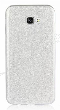 Eiroo Silvery Samsung Galaxy A8 2016 Simli Silver Silikon Klf