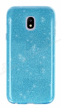 Eiroo Silvery Samsung Galaxy J5 Pro 2017 Simli Mavi Silikon Klf