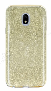 Eiroo Silvery Samsung Galaxy J5 Pro 2017 Simli Gold Silikon Klf