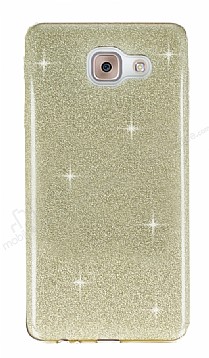 Eiroo Silvery Samsung Galaxy J7 Max Simli Gold Silikon Klf