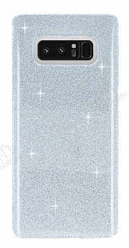 Eiroo Silvery Samsung Galaxy Note 8 Simli Silver Silikon Klf