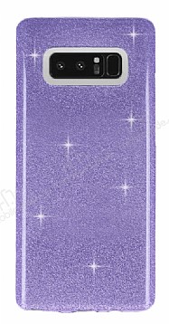 Eiroo Silvery Samsung Galaxy Note 8 Simli Mor Silikon Klf