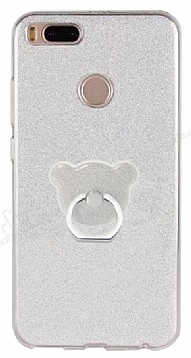 Eiroo Silvery Xiaomi Mi 5X / Mi A1 Simli Selfie Yzkl Silver Silikon Klf