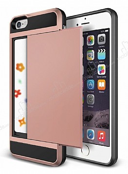 Eiroo Sliding Card iPhone 6 / 6S Ultra Koruma Rose Gold Klf