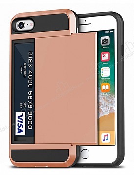 Eiroo Sliding Card iPhone 7 / 8 Ultra Koruma Rose Gold Klf