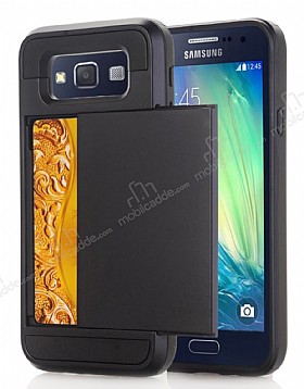 Eiroo Sliding Card Samsung Galaxy J7 Ultra Koruma Siyah Klf