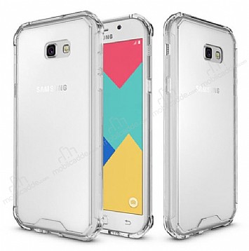 Eiroo Slim Hybrid Samsung Galaxy A3 2017 Silikon Kenarl effaf Rubber Klf