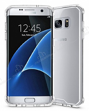 Eiroo Slim Hybrid Samsung Galaxy S7 Silikon Kenarl effaf Rubber Klf